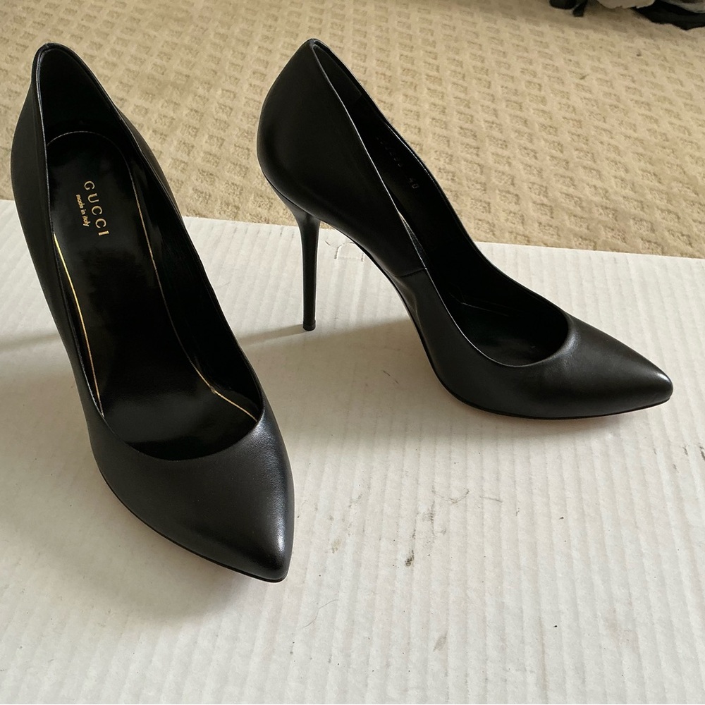 Gucci Black Stiletto Heels Classic Pointed-Toe Pumps